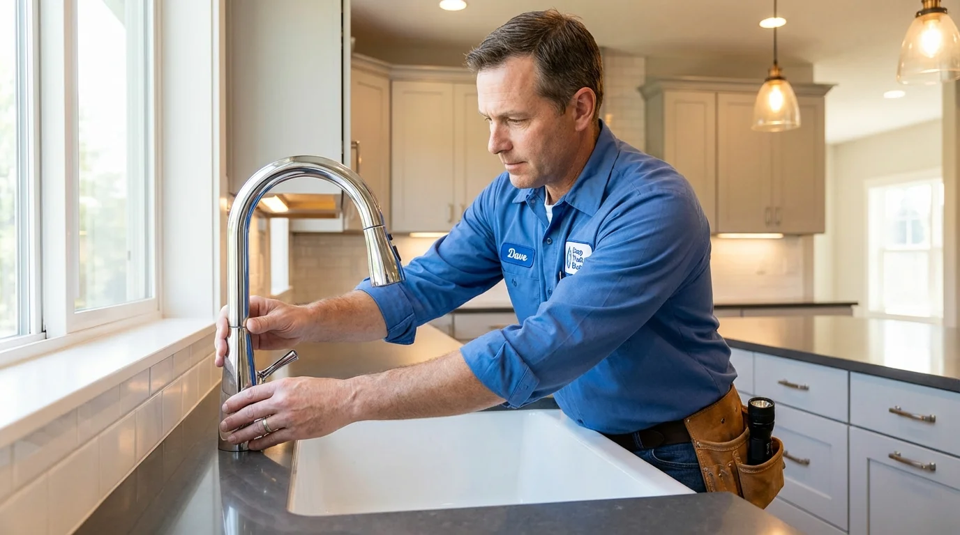 Kitchen faucet installation by Johns Plumbing LLC in Smithsburg