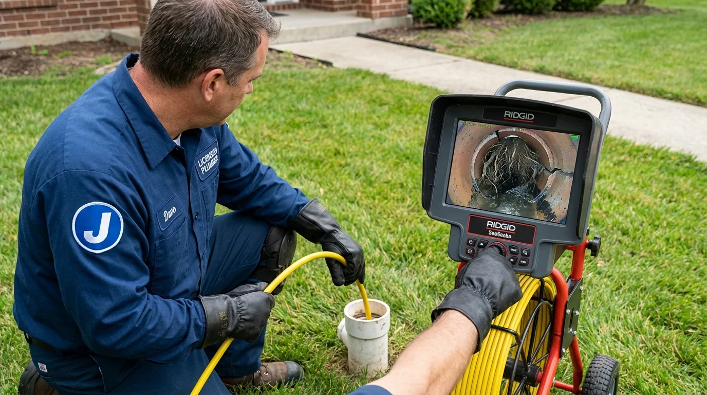 Sewer camera inspection being performed by Johns Plumbing LLC in Smithsburg